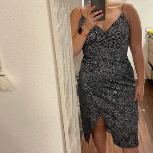 Abercrombie midi wedding guest dress with slit